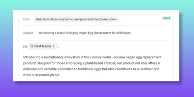 A screenshot of an AI written pitch in BuzzSumo's AI pitch generator